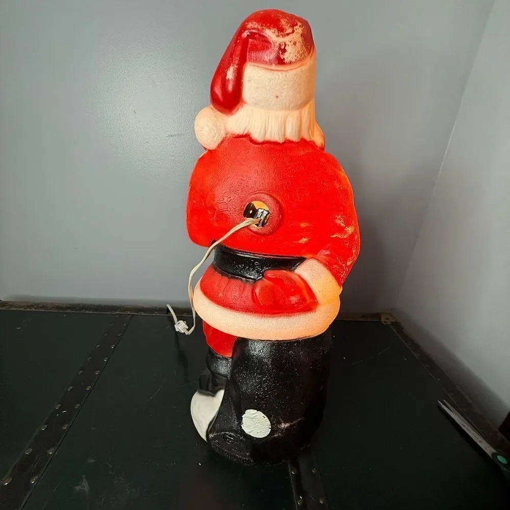 Vintage Empire 19” Plastic Blow Mold Santa Clause Lighted WORKS Christmas